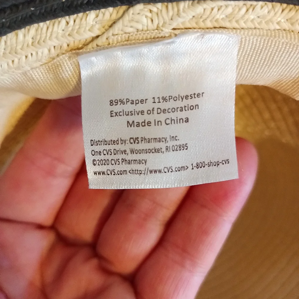 Large black and cream striped sun beach hat